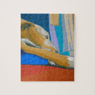 Puzzle Lurcher jaune "silencieux de désir ardent" -