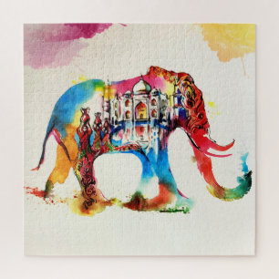 Puzzle L'Vintage voyage indien de l'éléphant Aime