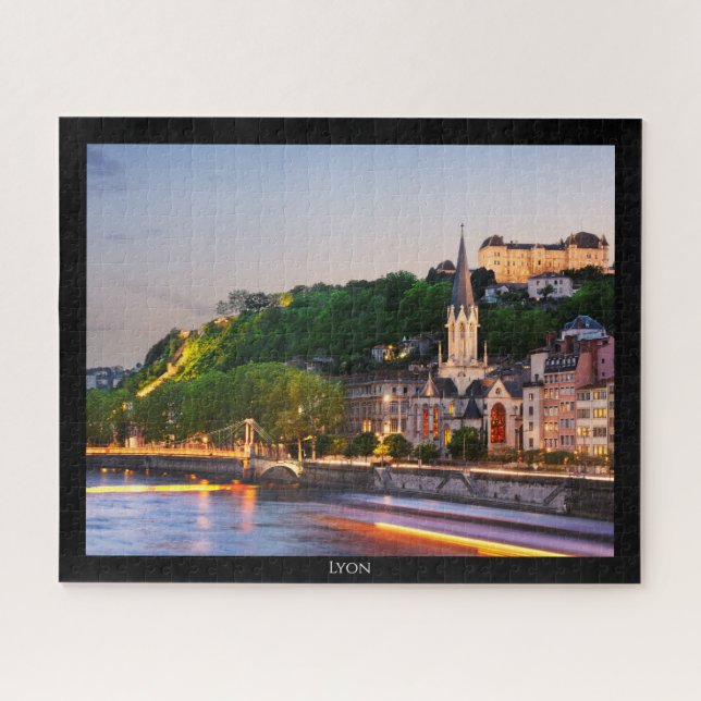 Puzzle LYON - Coucher de soleil sur les quais de Saone (Horizontal)