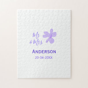 Puzzle M & Mme ajout nom de famille date année cadeau de 