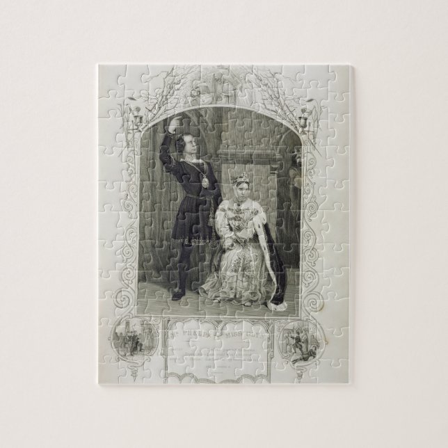 Puzzle M. Phelps comme Hamlet et Mlle Glyn comme Reine (Vertical)