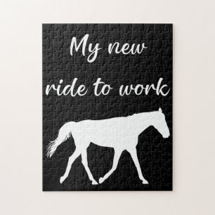 Puzzle Ma nouvelle balade au travail à cheval Drôle