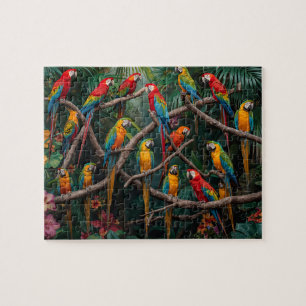 Puzzle Macaws vibrants de la jungle tropicale