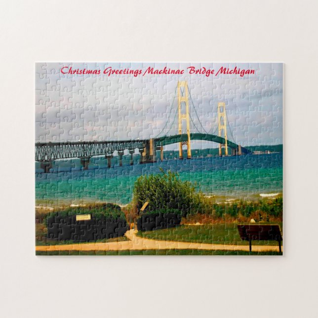 Puzzle Mackinac Bridge Michigan. (Horizontal)