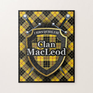 Puzzle MacLeod Clan Lewis Tartan Swords and Shield