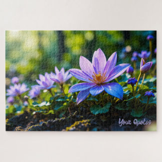 Puzzle Macro Fleurs sauvages de la forêt violette avec ro