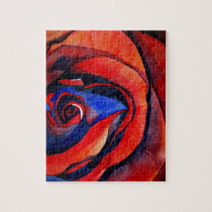 Puzzle Macro rouge rose abstraite peinture d'art