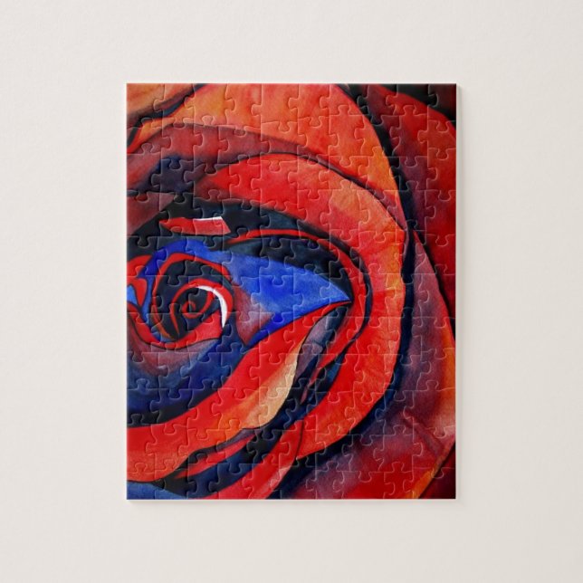 Puzzle Macro rouge rose abstraite peinture d'art (Vertical)