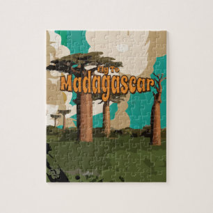 Puzzle Madagascar Vintage Travel Poster