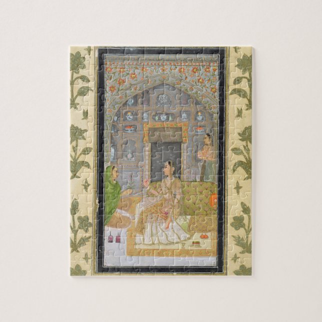 Puzzle Madame assise dans un pavillon avec des préposés, (Vertical)