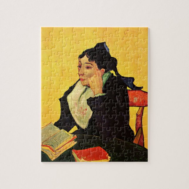 Puzzle Madame Ginoux avec des livres de Vincent van Gogh (Vertical)