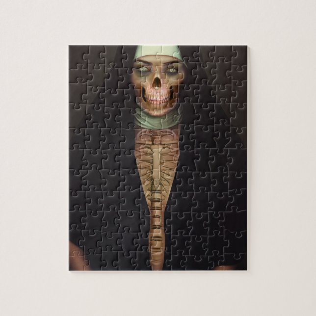Puzzle Madame Skull Skeleton de nonne d'horreur de fluage (Vertical)