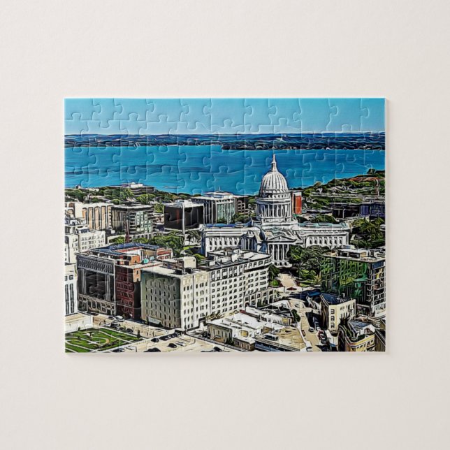 Puzzle Madison, Wisconsin Downtown Lake et les bâtiments (Horizontal)