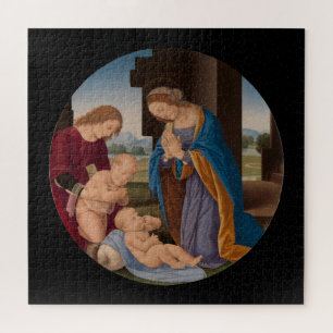 Puzzle Madonna adorant l'enfant avec le saint infantile