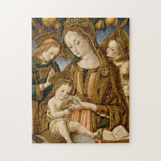 Puzzle Madonna et enfant avec deux anges (Vertical)