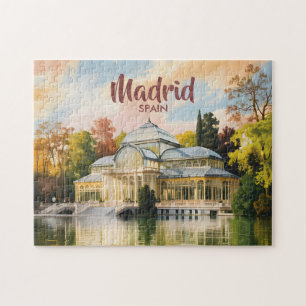 Puzzle Madrid Espagne Palais de Cristal Aquarelle Voyage