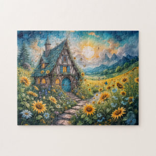 Puzzle Magical Cottage avec Sunflower Field