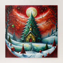 magie de Noël, moderne, rouge, vert,