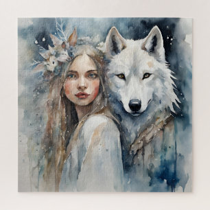 Puzzle Magie slave : La Fille et le Loup Blanc
