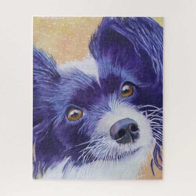 Puzzle Magnifique Chiot de Papillon Noir (Vertical)