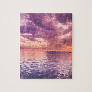 Puzzle Magnifique coucher de soleil violet à Cebu City, P