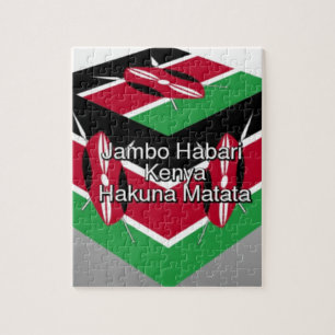 Puzzle Magnifique Cube du Drapeau Kenyan avec Message 