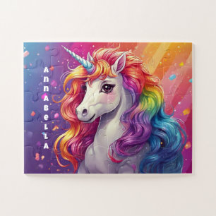 Puzzle Magnifique Rainbow Mane Unicorn Personnalisée