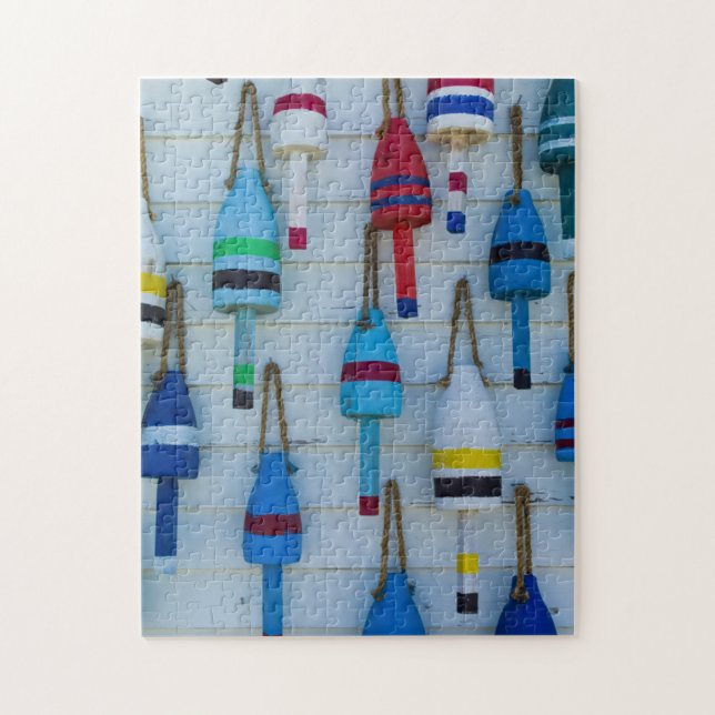Puzzle Maine, Stonington, bouées décoratives de homards (Vertical)