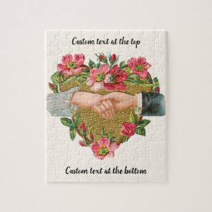 Puzzle Mains aux fleurs, Vintage Saint Valentin victorien