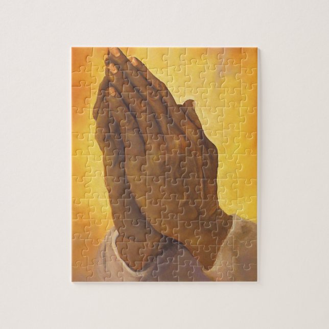 Puzzle mains de prière noires (Vertical)