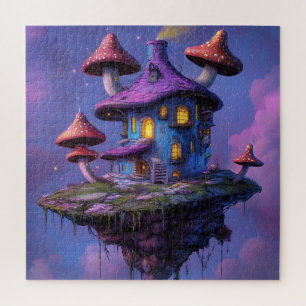 Puzzle Maison de Fée Champignon Magique et Île Flottante