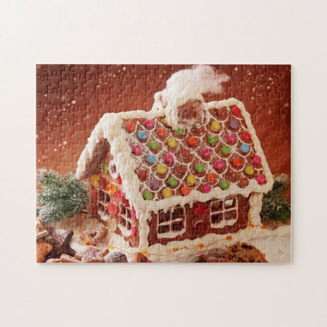 Puzzle maison de pain d'épices Noël (Horizontal)