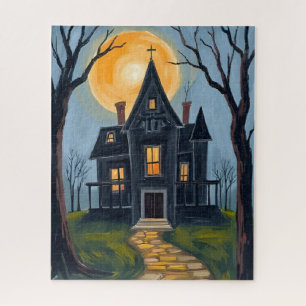 Puzzle Maison hantée Aquarelle Halloween effrayante
