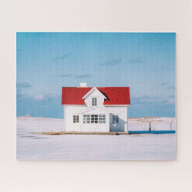 Puzzle Maison Lofoten Norvège Voyage en plein air Neige d (Horizontal)