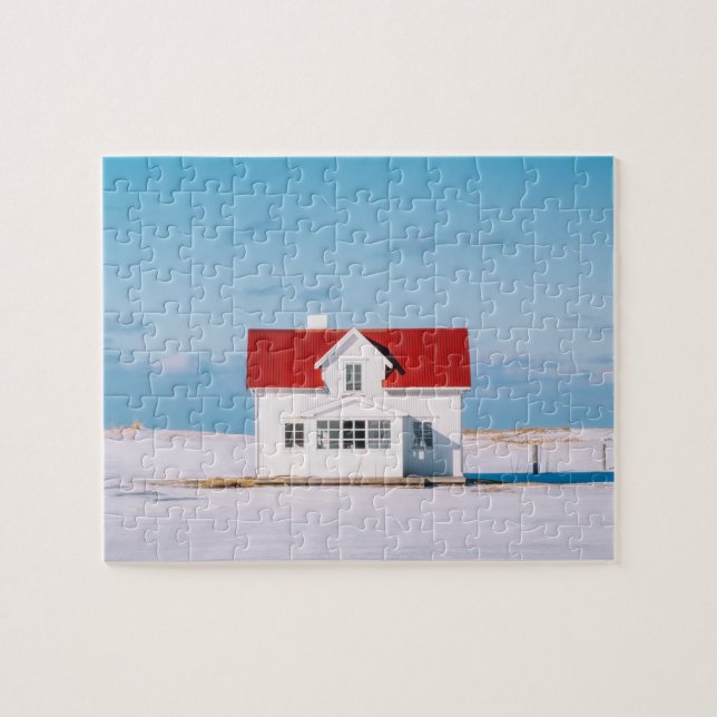 Puzzle Maison Lofoten Norvège Voyage en plein air Neige d (Horizontal)