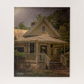 Puzzle Maison vintage en bois avec véranda par jour ensol