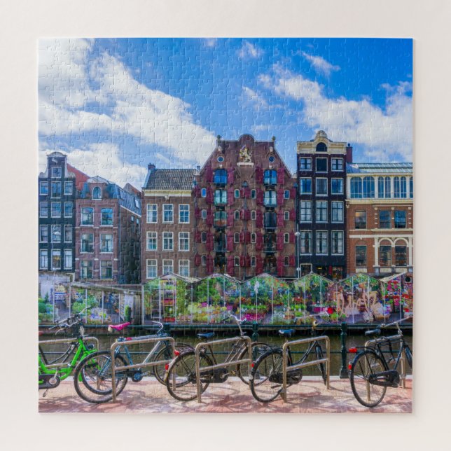 Puzzle Maisons à vélo le long du canal d'Amsterdam Pays-B (Vertical)