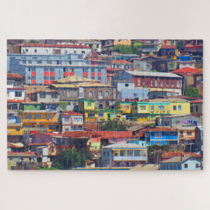 Puzzle maisons colorées