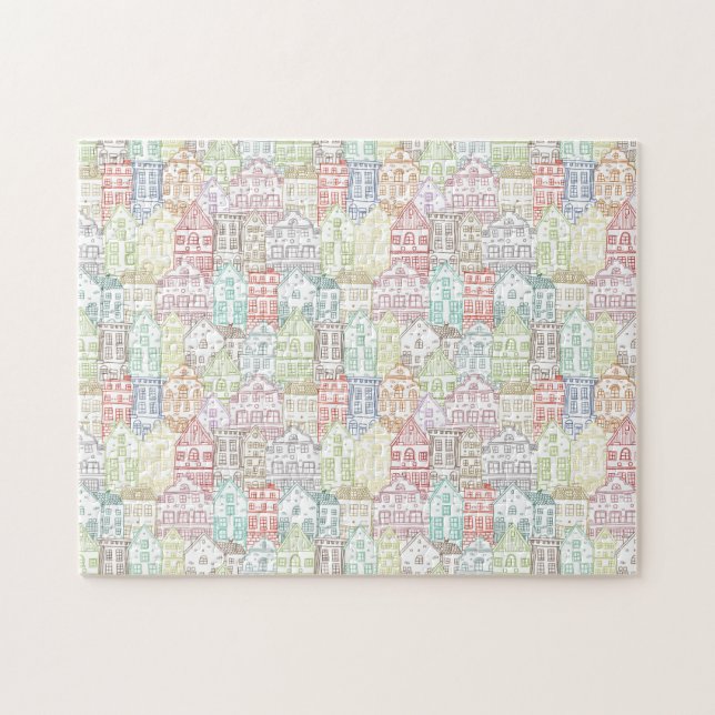 Puzzle Maisons colorées motif d'art (Horizontal)