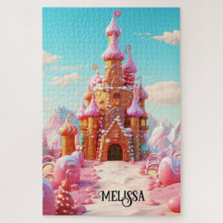 Puzzle Maisons en pain d'épices rose doux magique