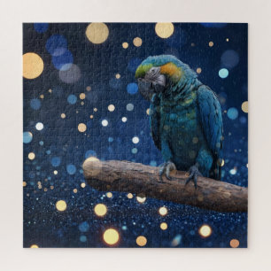 Puzzle Majesté Bleue : La Macaw Bleue Sur Dreamy Blue Bok