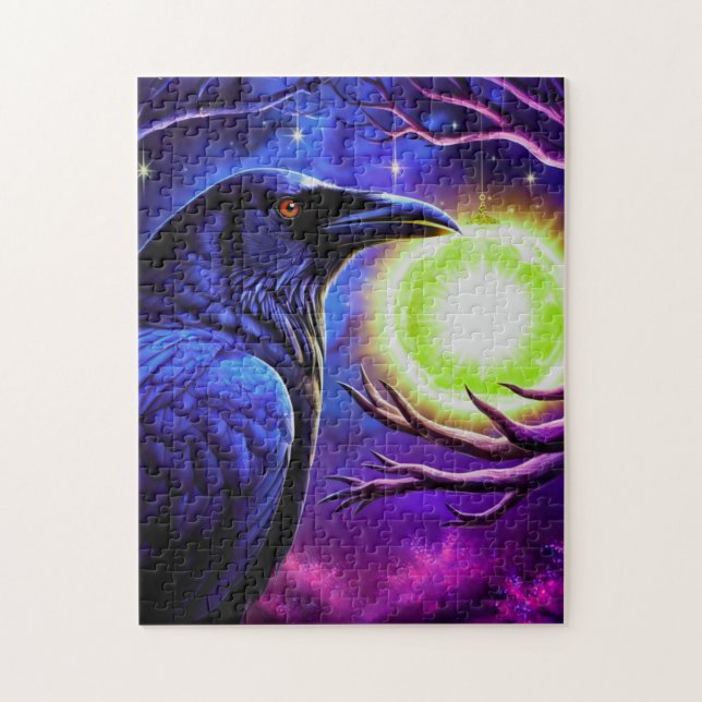 Puzzle Majestic Crow regardant l'Orbe brillante (Vertical)