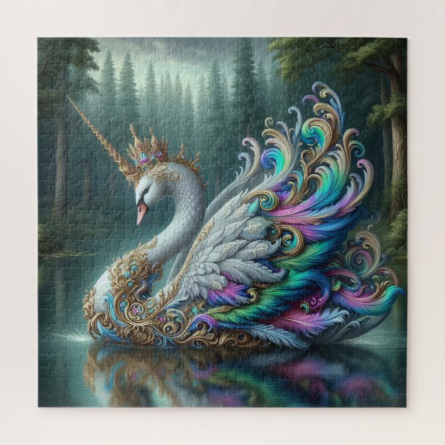 Puzzle Majestic Unicorn Swan (Vertical)