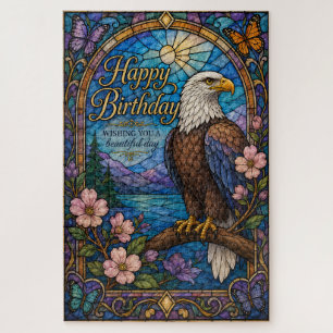 Puzzle Majestueux Aigle Verre Coloré Anniversaire