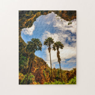 Puzzle Makauwahi Cave Palm Trees, Kauai, Hawaii