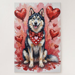 Puzzle Malamute d'Alaska pour la Saint-Valentin - Art de 