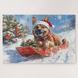 Puzzle Malinoi belge dans la boue Laisser neiger Noël