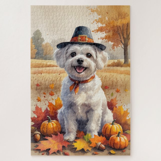 Puzzle Maltais À L'Automne Quitte L'Art Thanksgiving (Vertical)
