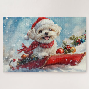 Puzzle Malti Tzu Dog dans la corniche Laissez-le neiger N