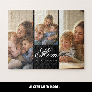 Puzzle Maman a établi trois moments photo de famille